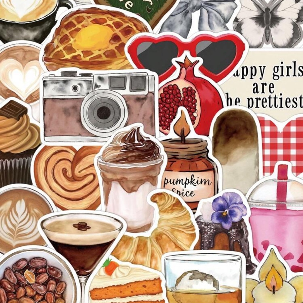 50pcs Pinterest Inspired Aesthetic Stickers Scrapbook Luggage Laptop Room Decor
